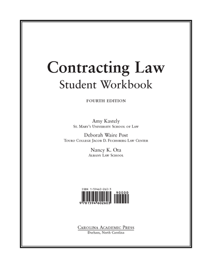 Contracting Law Workbook, Fourth Edition cover