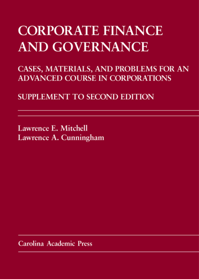 Corporate Finance and Governance, Third Edition, 2011 Supplement