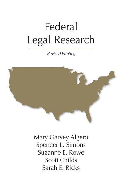 Federal Legal Research, Revised Printing cover