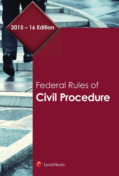 Federal Rules of Civil Procedure, 2015-2016 Edition cover